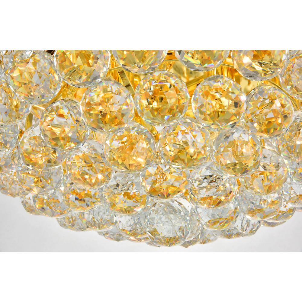 Angle. Elegant Lighting - Primo 8 light Gold Flush Mount Clear Royal Cut Crystal - Gold.