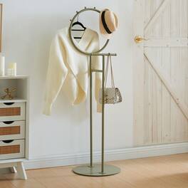 Kings Brand Furniture - Cheska Suit Valet Stand with Circular Frame - Natural