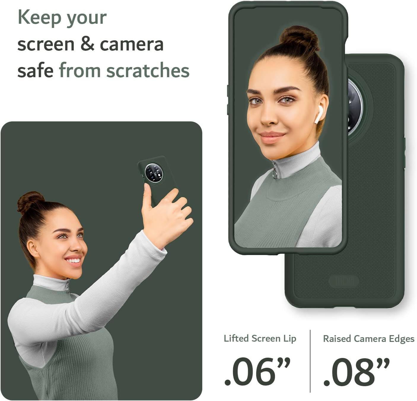 Keep your screen & camera safe from scratches

Lifted Screen Lip .06"
Raised Camera Edges .08"