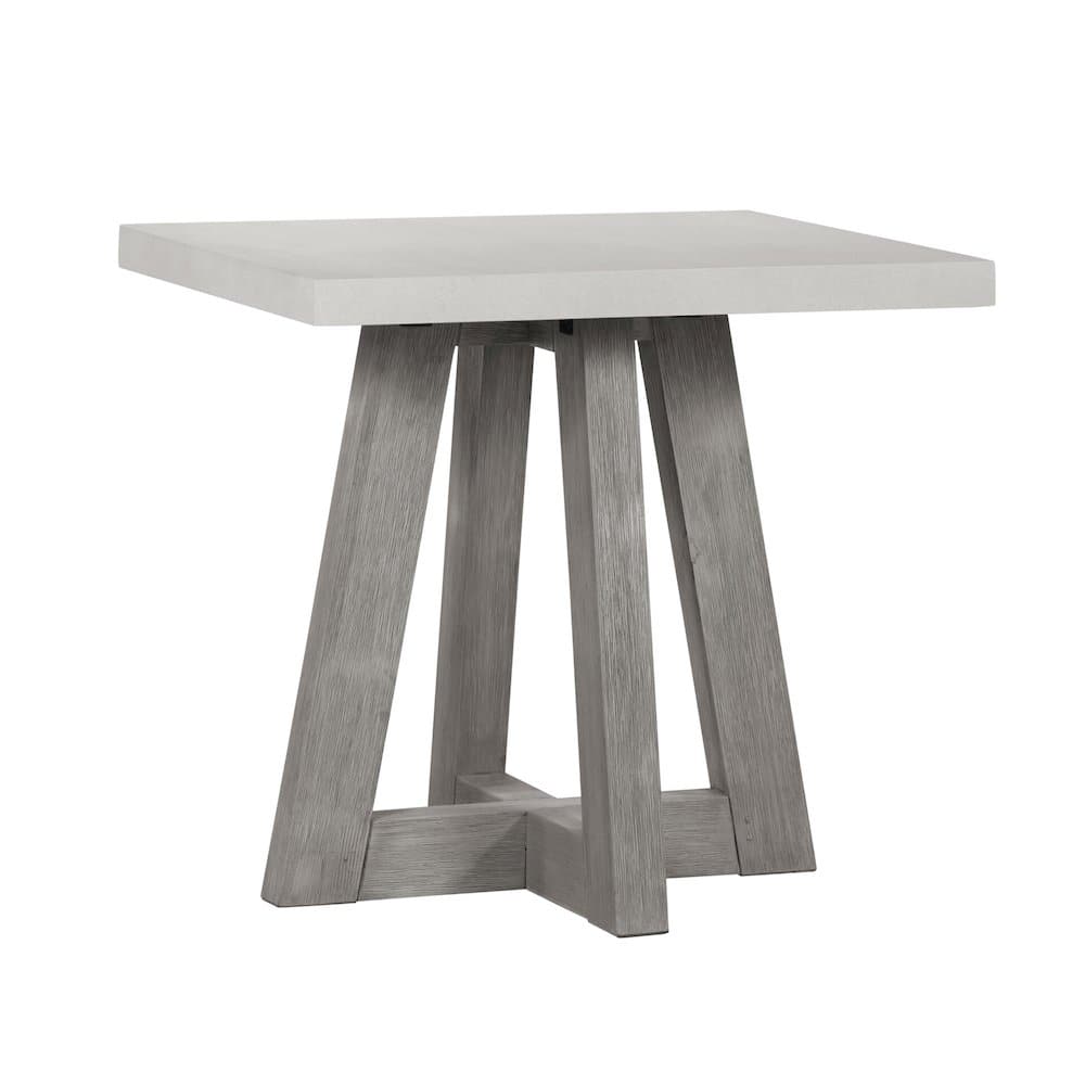 Carolina Chair & Table - Square Accent Table With Grey Wood Base And Concrete Top - Gray