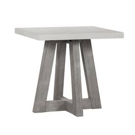 Carolina Chair & Table - Square Accent Table With Grey Wood Base And Concrete Top - Gray