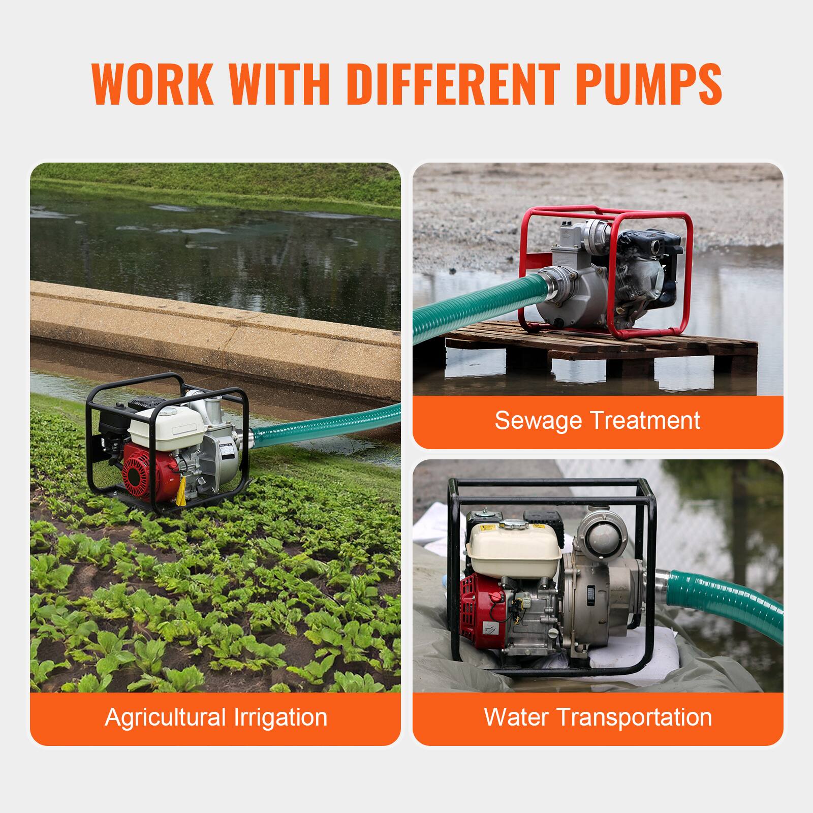 WORK WITH DIFFERENT PUMPS

- Sewage Treatment
- Agricultural Irrigation
- Water Transportation