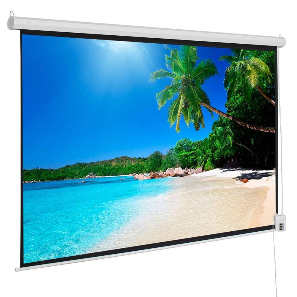 Alt View 4. Winado - 92" inch 16:9 HD Electric Motorized Projector Screen Projection Remote Control - Matte White.