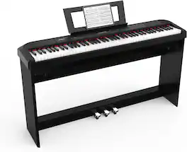 GARVEE - 88-Key Fully Weighted Digital Piano – Elegant Full-Size Setup with Stand, Triple Pedals & Power Supply