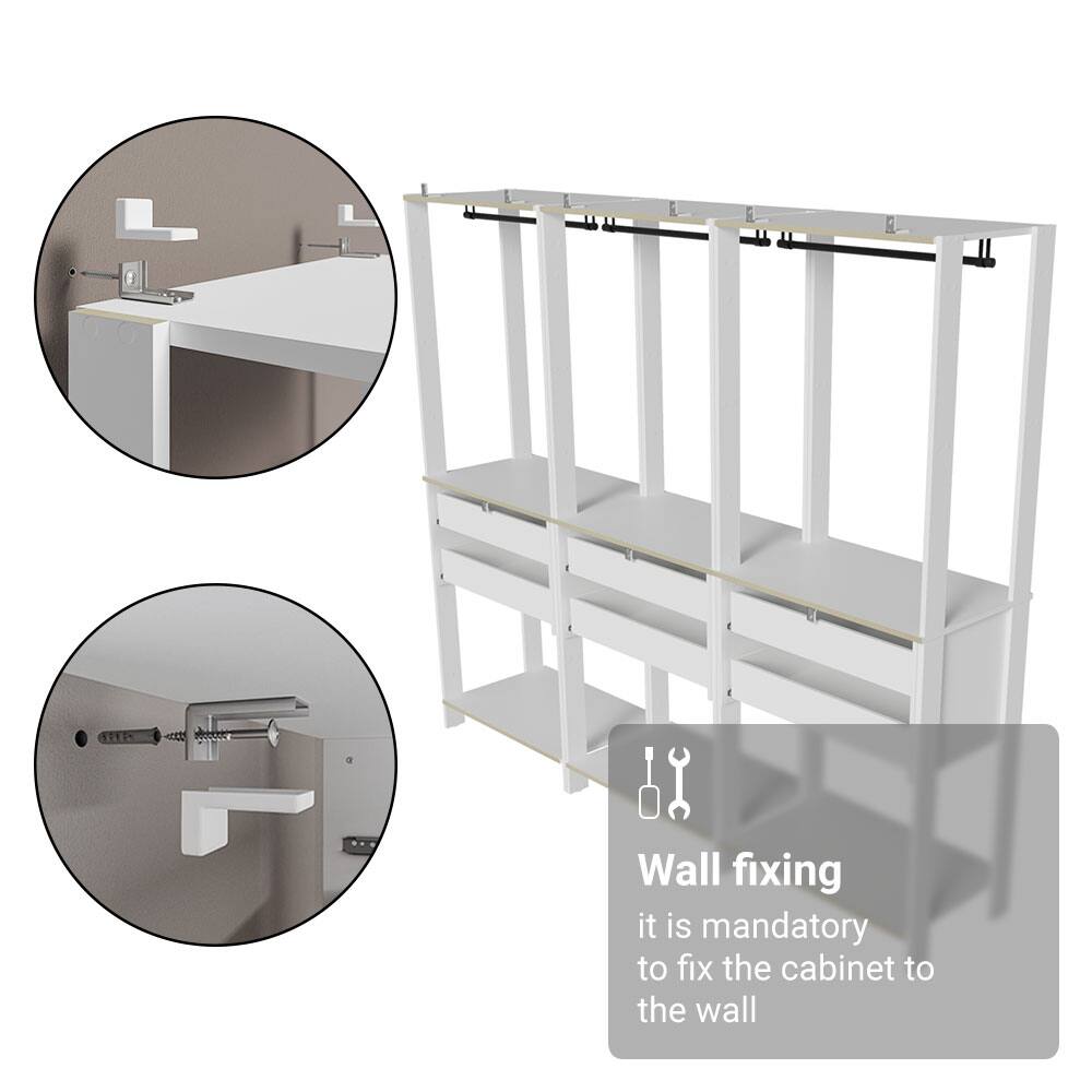 Wall fixing  
it is mandatory to fix the cabinet to the wall