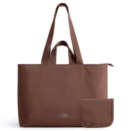 Bagsmart - Halo 25L Puffer Tote + Wallet Set, Water-Resistant Work Bag with 15.6" Laptop Sleeve for Commute & Travel - Dark brown