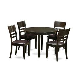 East West Furniture - 5 PC small Kitchen Table set--Kitchen Dining nook and 4 Kitchen Chairs - Cappuccino