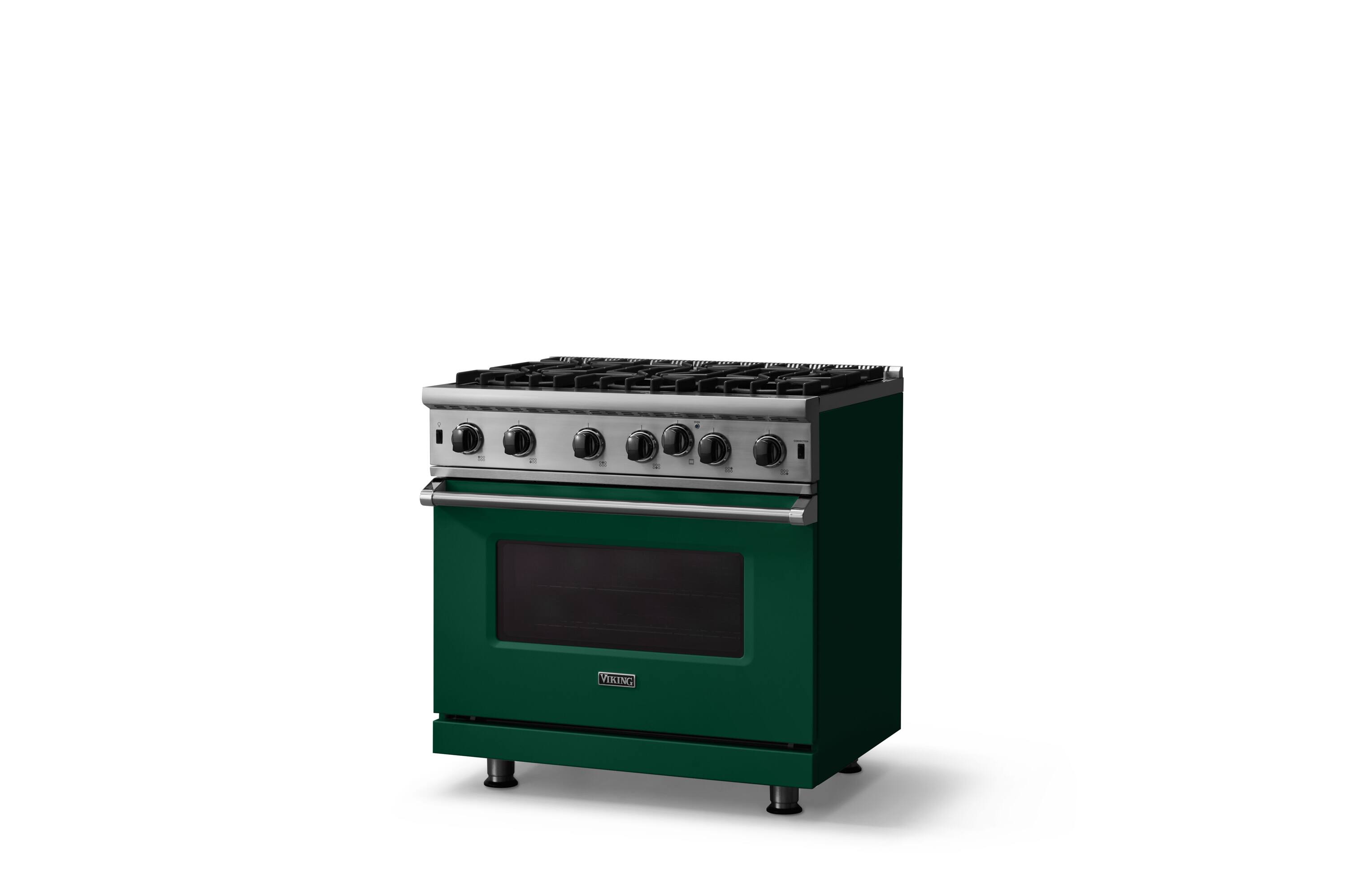 Angle. Viking - 5-Series Gas Open Burner Range - Ivy.