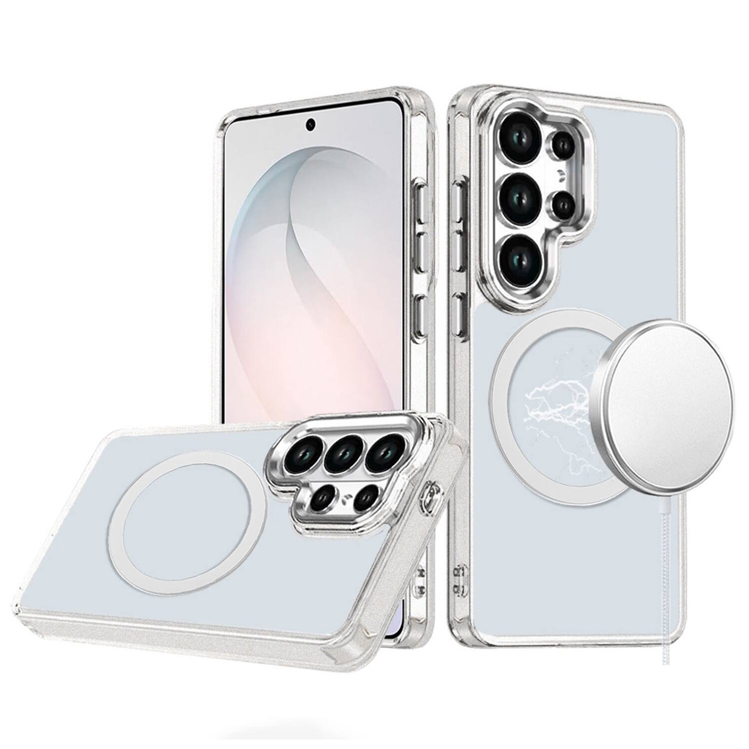 Alt View 6. Equipd - Case for Galaxy S26 Ultra (6.9") MagSafe Compatible Acrylic Back w/ TPU Frame Transparent Slim Magnetic Protective Cover - Clear.