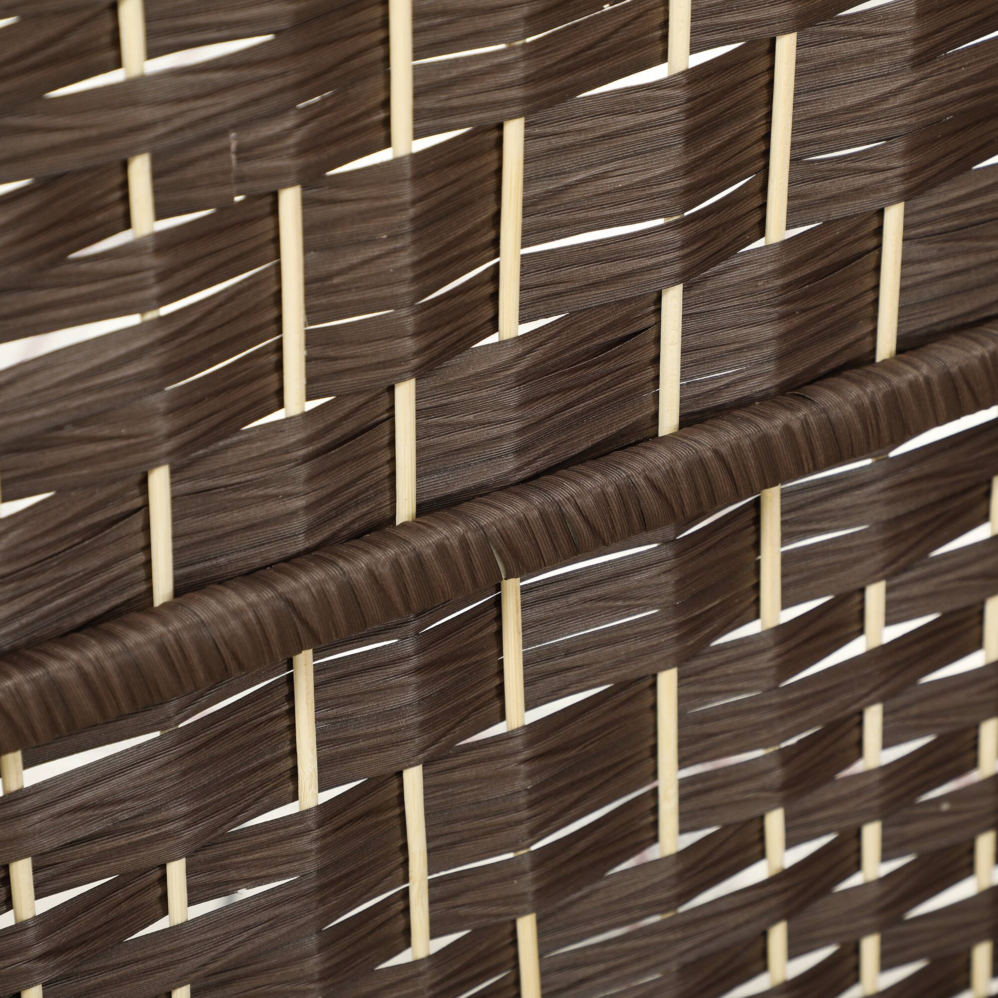 Alt View 7. Homcom - Room Divider, Folding Privacy Screen, Tall Hand-Woven Freestanding Wall Partition for Home Office and Bedroom - Brown.