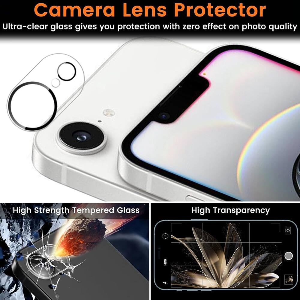 Camera Lens Protector

Ultra-clear glass gives you protection with zero effect on photo quality

High Strength Tempered Glass

High Transparency