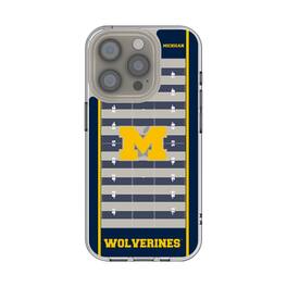 Keyscaper - NCAA - Michigan Wolverines iPhone Clear Football Field Design Case - 16e - Multicolor