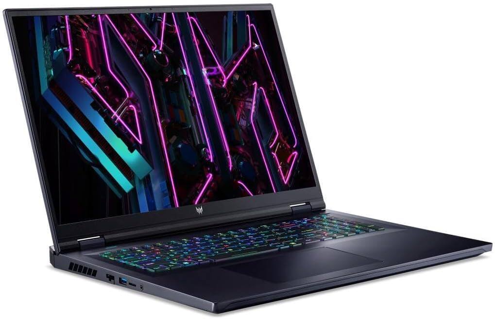 Angle. Acer - Predator Helios 18 PH18-71-93D6 18" Notebook i9-13900HX GeForce RTX™ 4070 32GB RAM 2TB SSD.