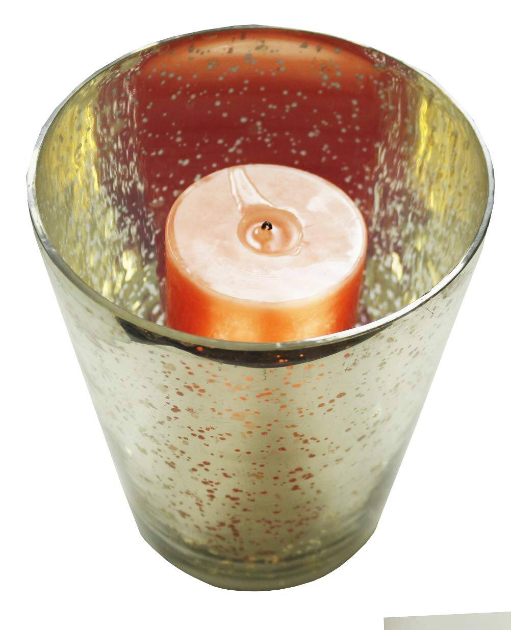 Alt View 2. Amber Sporting Goods - Champagne Vase Style Handmade Glass Votive Candle Holders for Wedding & Home Décor (Set of 2, Large).
