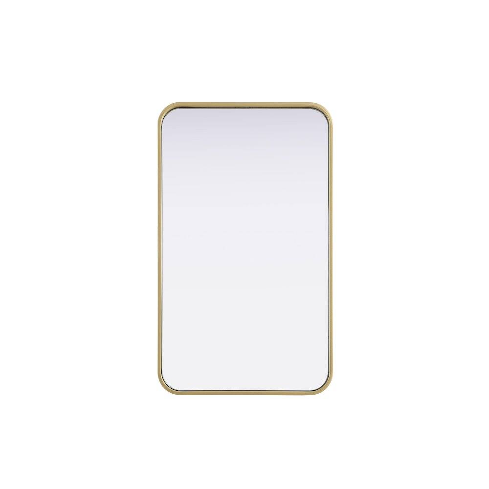 Alt View 8. Elegant Decor - Contour Metal Rectangle Mirror 18x30 in Brass - Brass.