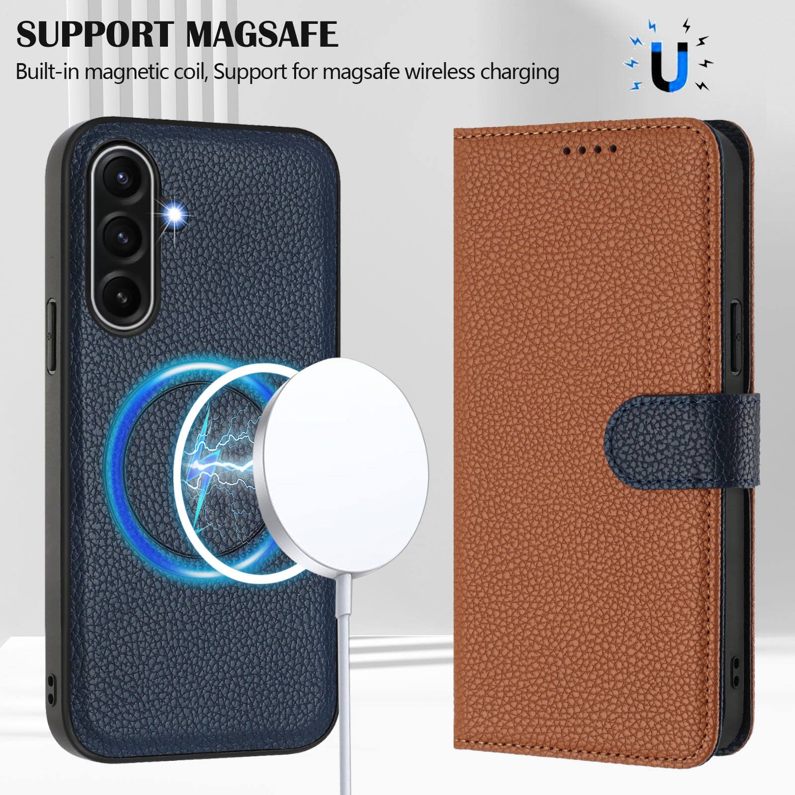 SUPPORT MAGSAFE  
Built-in magnetic coil, Support for magsafe wireless charging