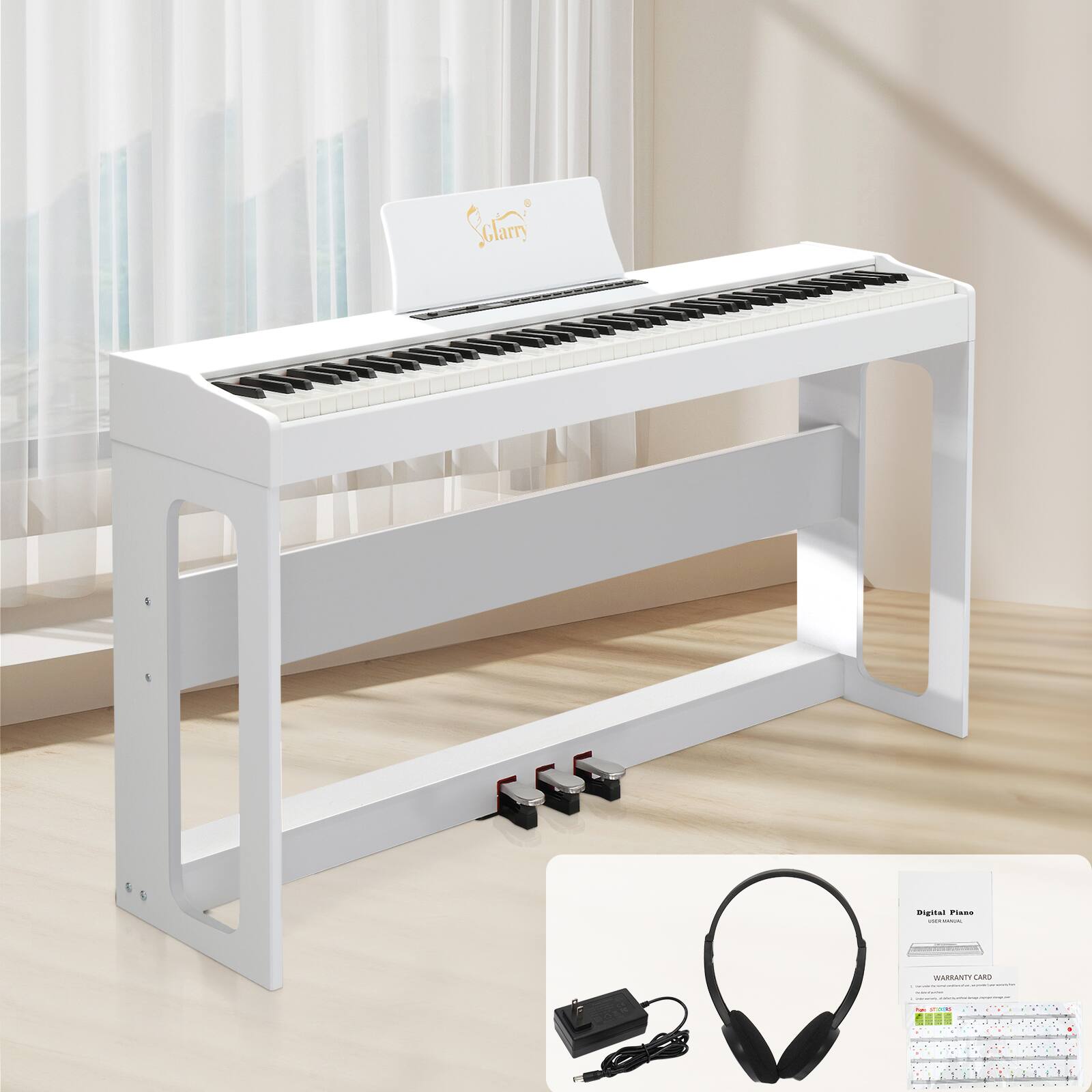 Winado - GDP-104 88 Keys Digital Piano Full Weighted Keyboards With 3 Pedals