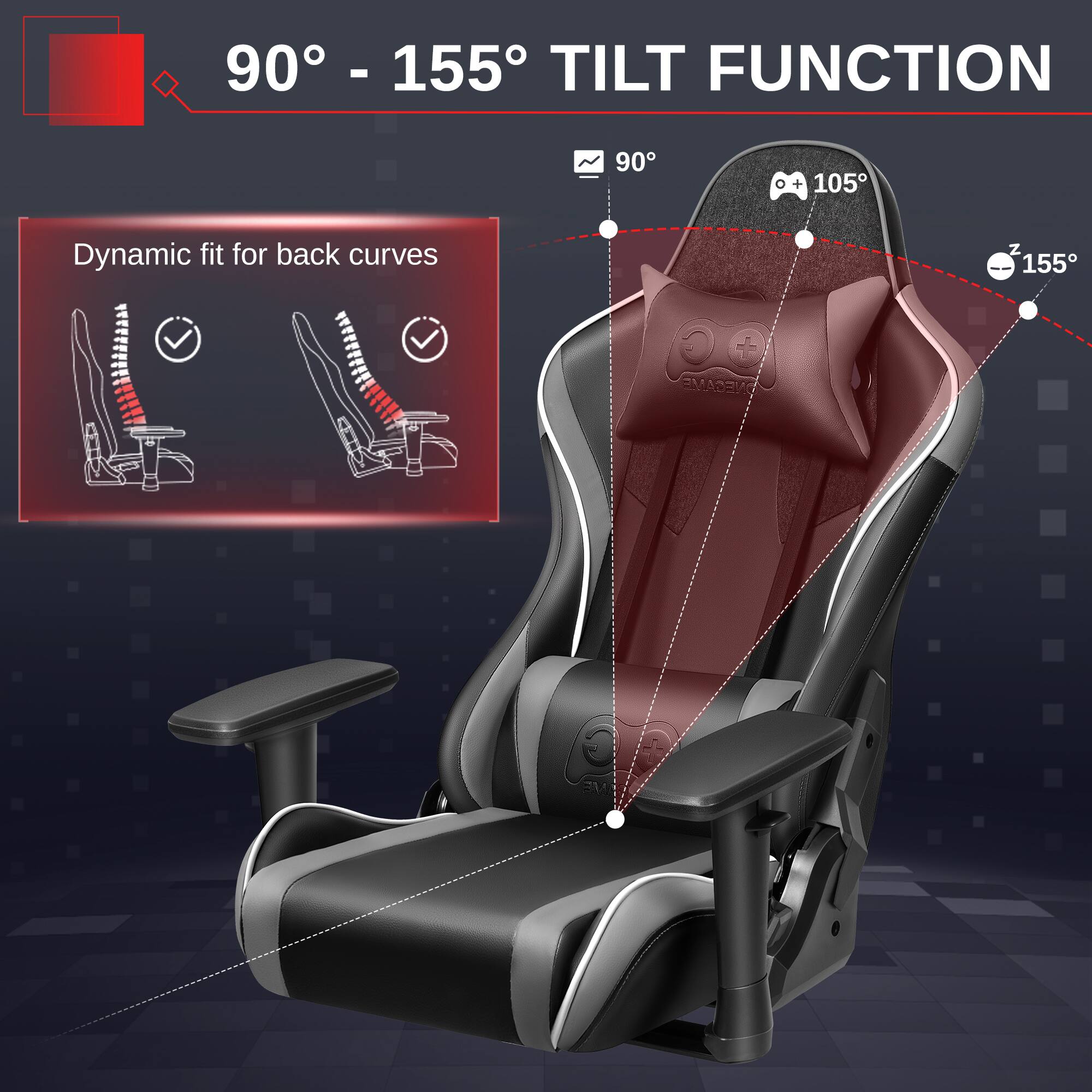 90° - 155° TILT FUNCTION

Dynamic fit for back curves

90°
105°
155°