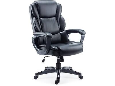 Alt View 1. Staples - Staples Mcallum Ergonomic Bonded Leather Swivel Manager Chair, Black (51473) - Black.