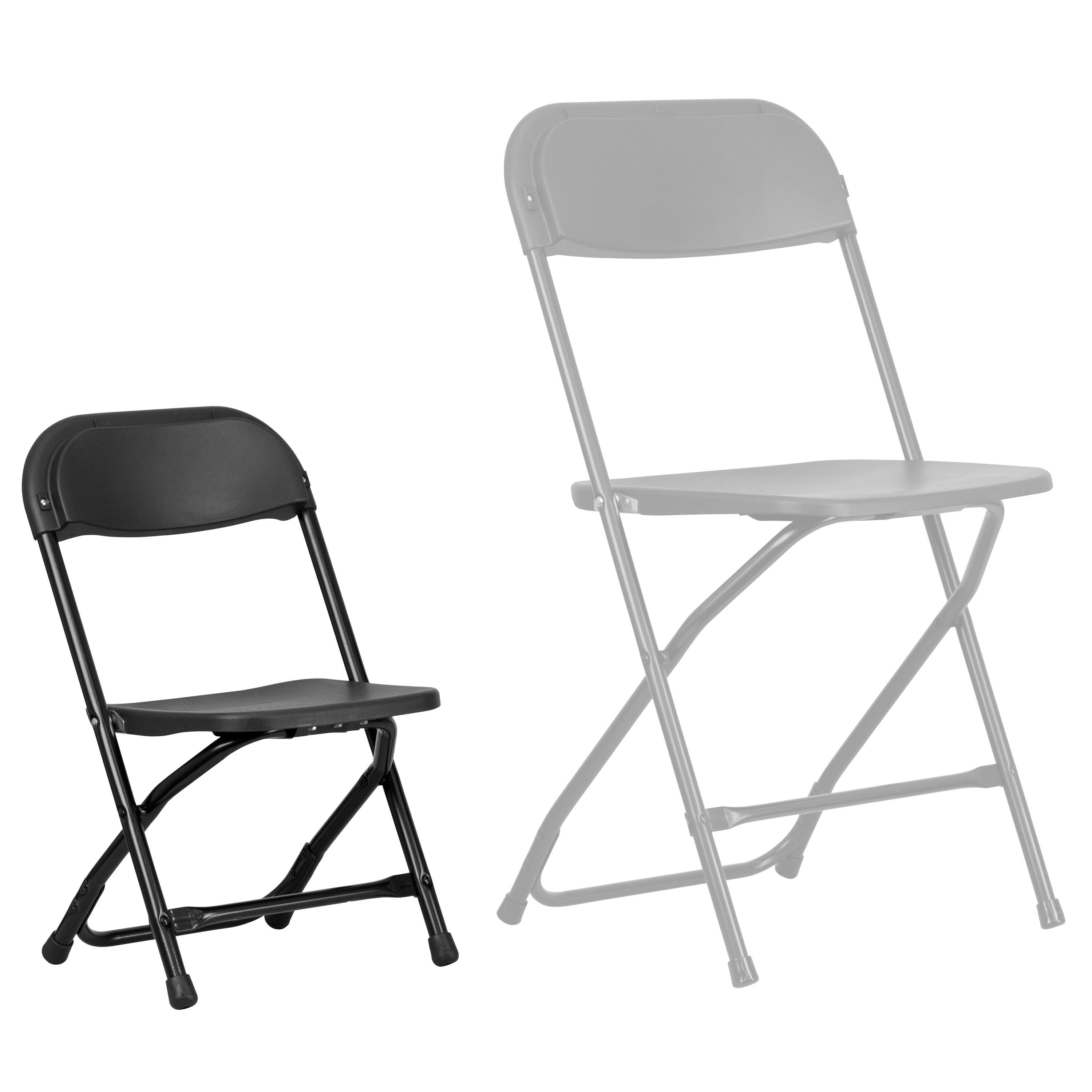 Alt View 9. Emma + Oliver - 2 Pack Kids Plastic Folding Chair Daycare Home School Furniture - Black.