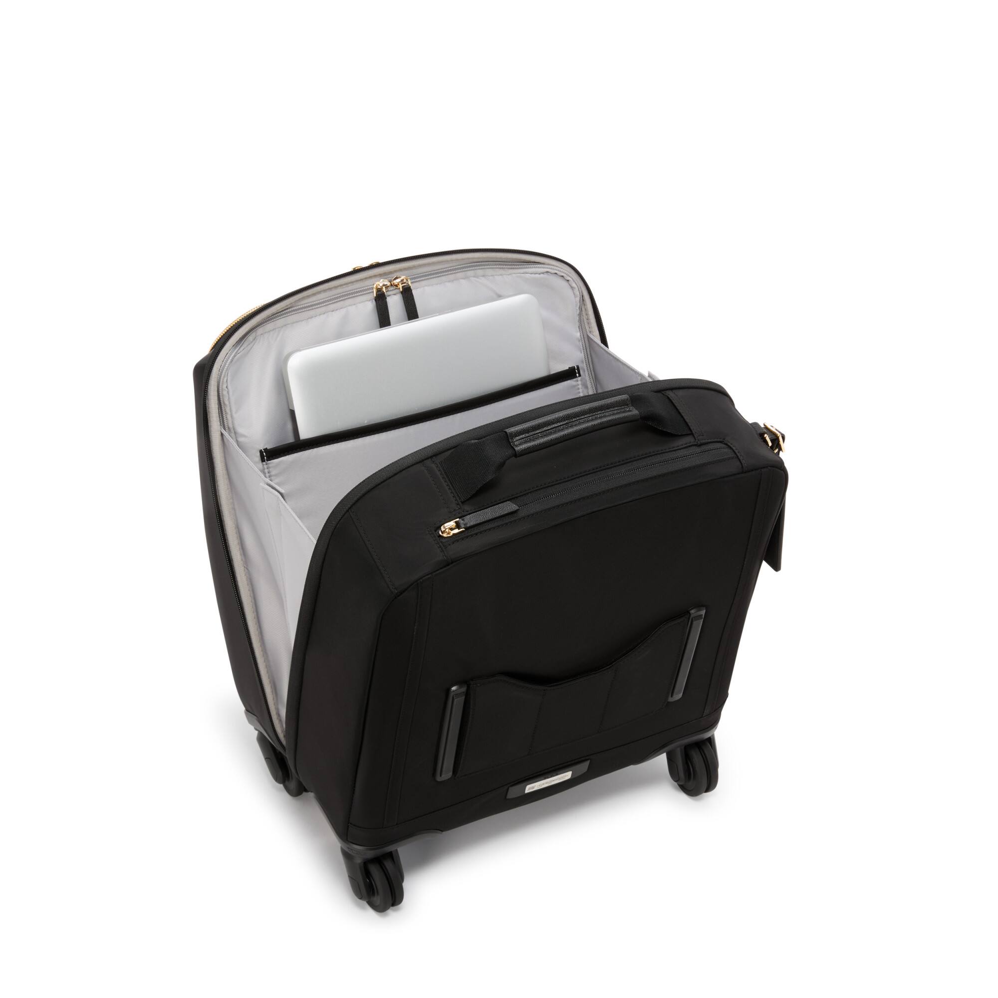 Angle. TUMI - Voyageur Léger Compact Carry-On Suitcase - Black/Gold.