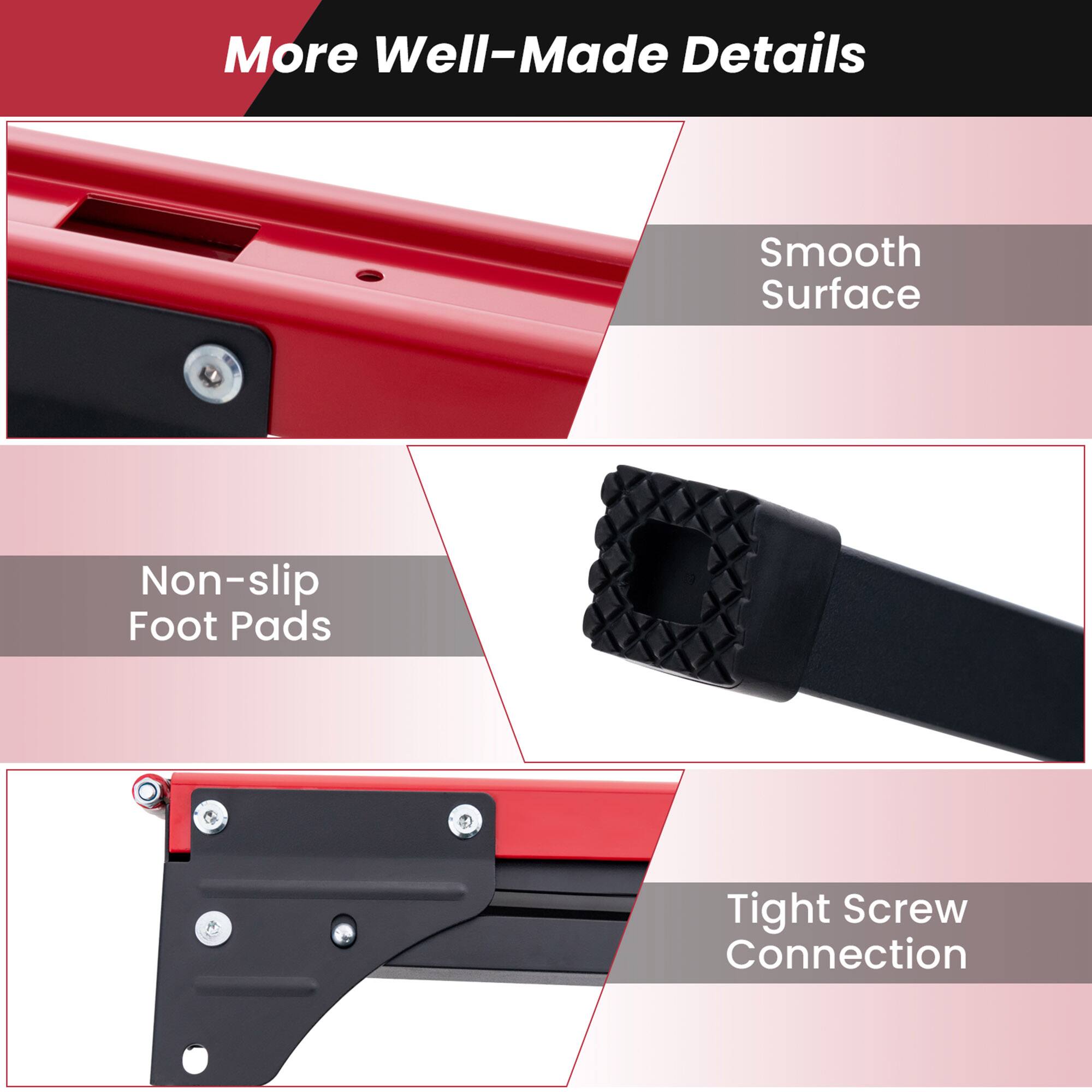More Well-Made Details

- Smooth Surface
- Non-slip Foot Pads
- Tight Screw Connection