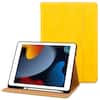 Front. DTTO - Case for iPad 9th/8th/7th Generation 10.2 Inch 2021/2020/2019, Premium Leather Folio Stand - Auto Wake/Sleep - Yellow.