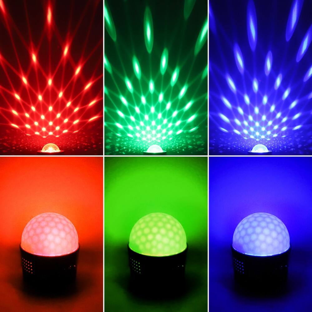 Left. UKing - Sound Active Mini RGB LED Disco Club DJ Crystal Magic Ball Effect Stage Light US.