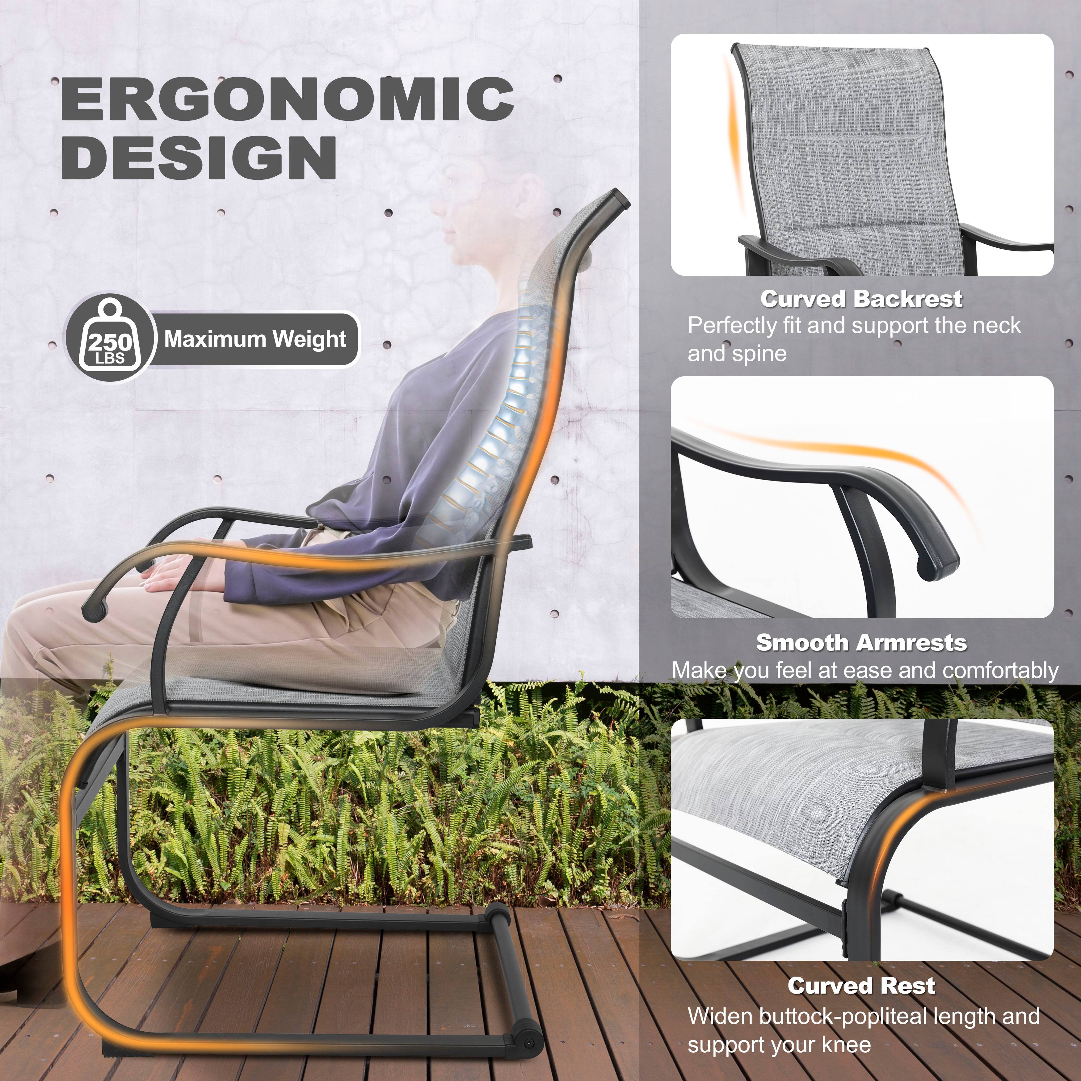 ERGONOMIC DESIGN

Maximum Weight: 250 LBS

Curved Backrest
Perfectly fit and support the neck and spine

Smooth Armrests
Make you feel at ease and comfortably

Curved Rest
Widen buttock-popliteal length and support your knee