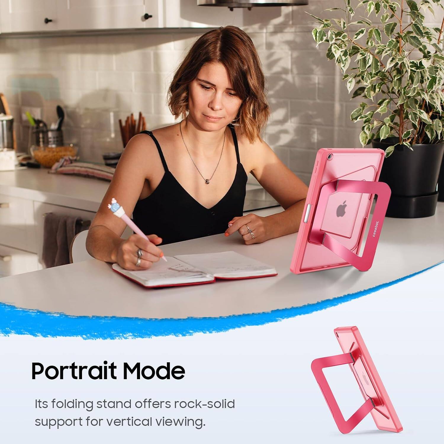 Portrait Mode  
Its folding stand offers rock-solid support for vertical viewing.