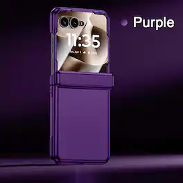 Dteck - Rugged Case for Motorola Razr Ultra (2026) with Built-in HD/Privacy Screen Protector, Full Body Hinge Protective Cover - Purple