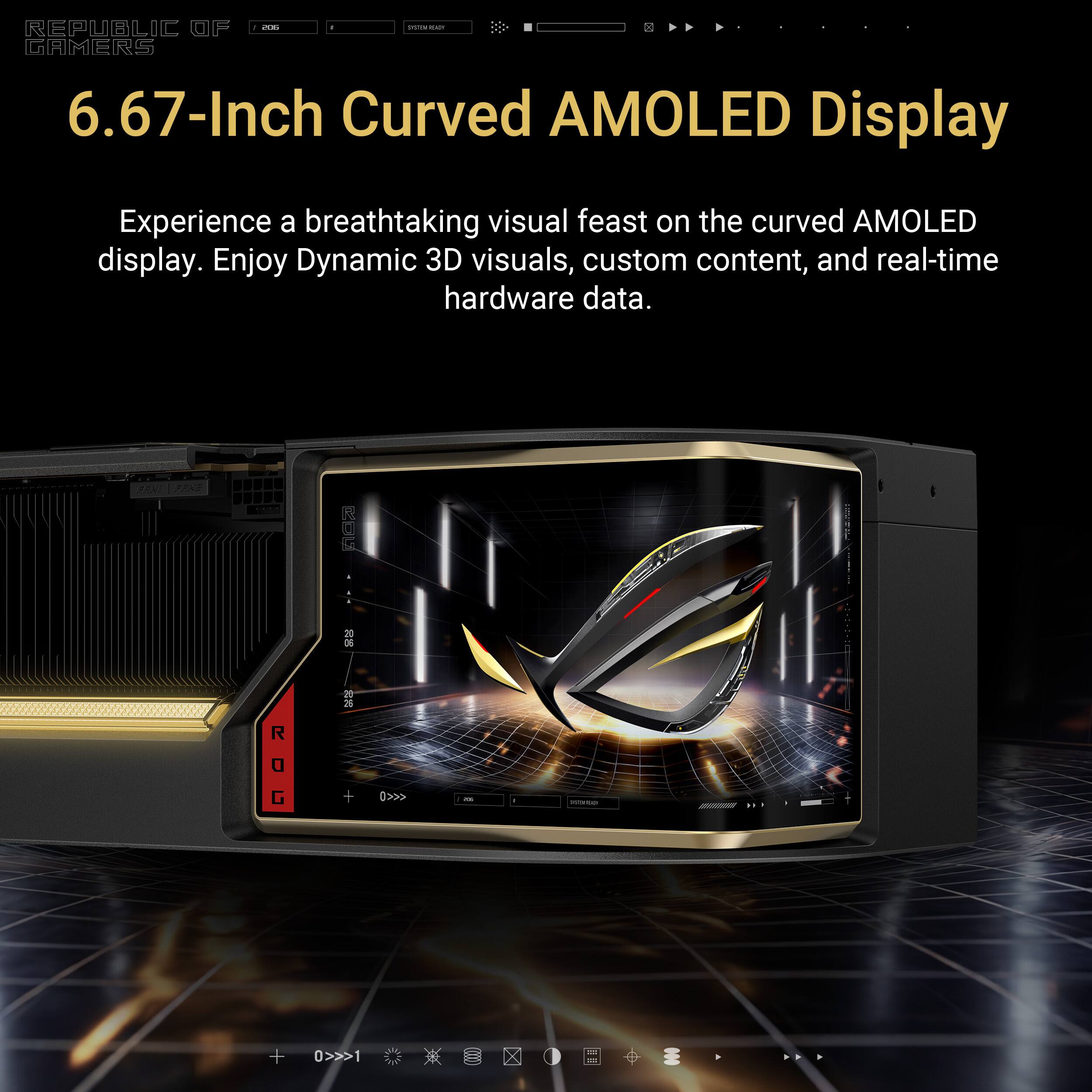- dd - I REPUBLIC GRMERS 6.67-Inch Curved AMOLED Display Experience a breathtaking visual feast on the curved AMOLED display. Enjoy Dynamic 3D visuals, custom content, and real-time hardware data.