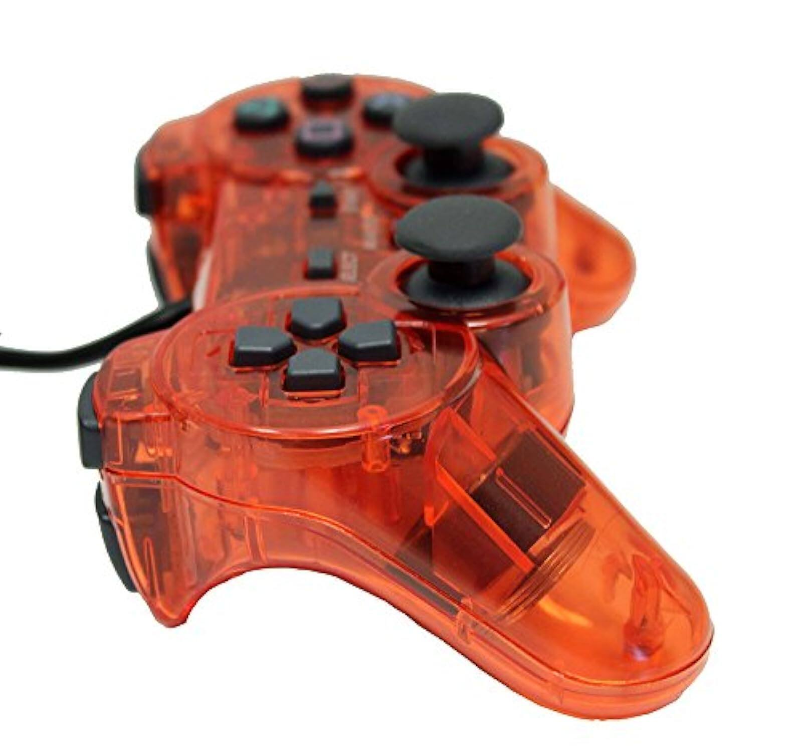 Alt View 1. Mars Devices - Transparent Red Controller for Playstation PS1 PS2 - Red.
