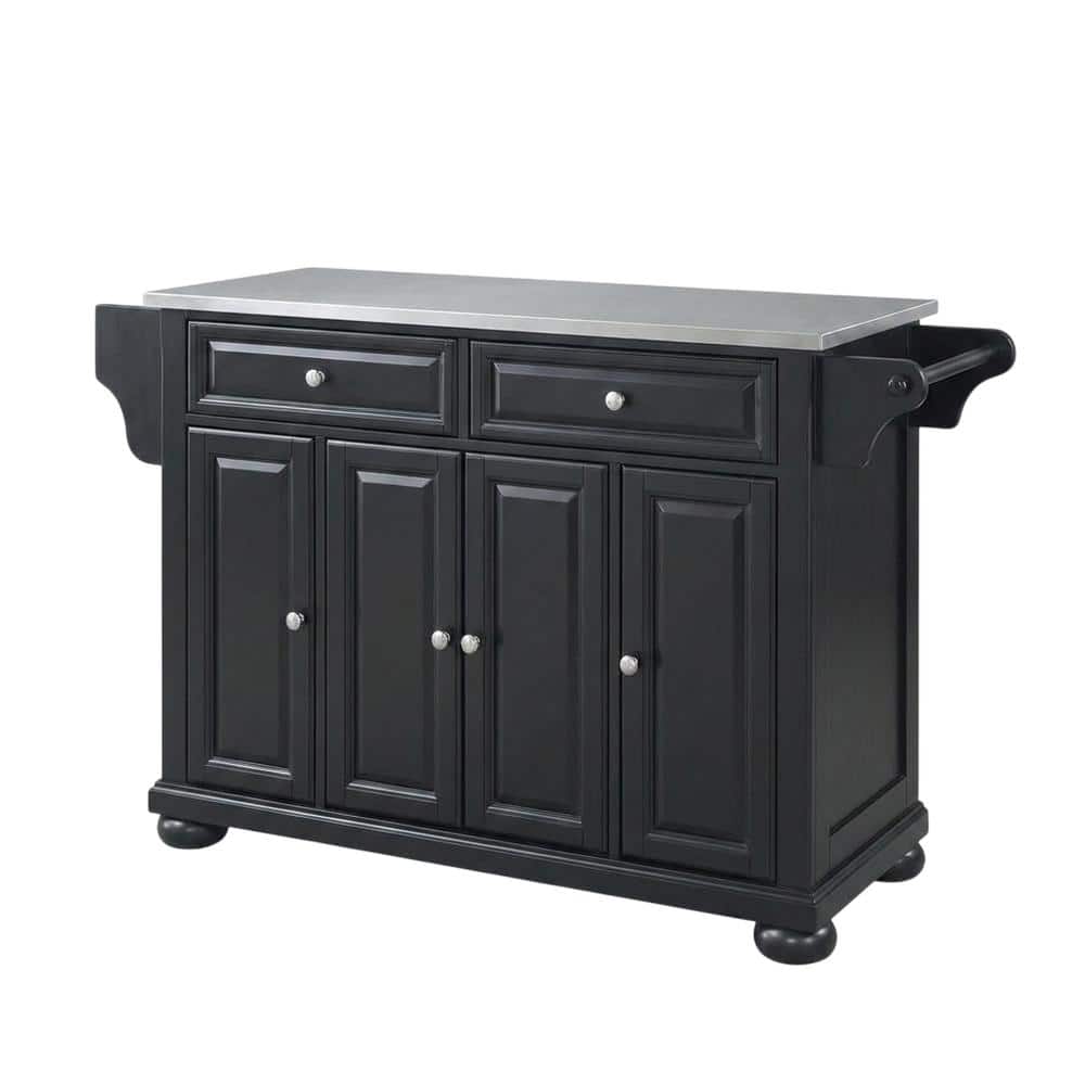 Crosley Furniture - Alexandria Stainless Steel Top Full Size Kitchen Island/Cart - Black price history on PriceWatchPro