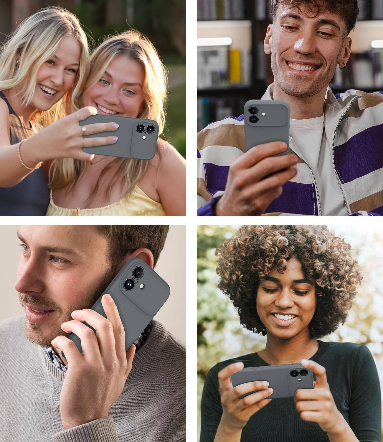 Alt View 3. FINEAK - iPhone 17 MagSafe Silicone Case with Integrated Camera Button - Charcoal Gray.