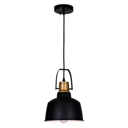 Front. CWI Lighting - Elisa 1 Light Down Pendant With Black Finish - Black.