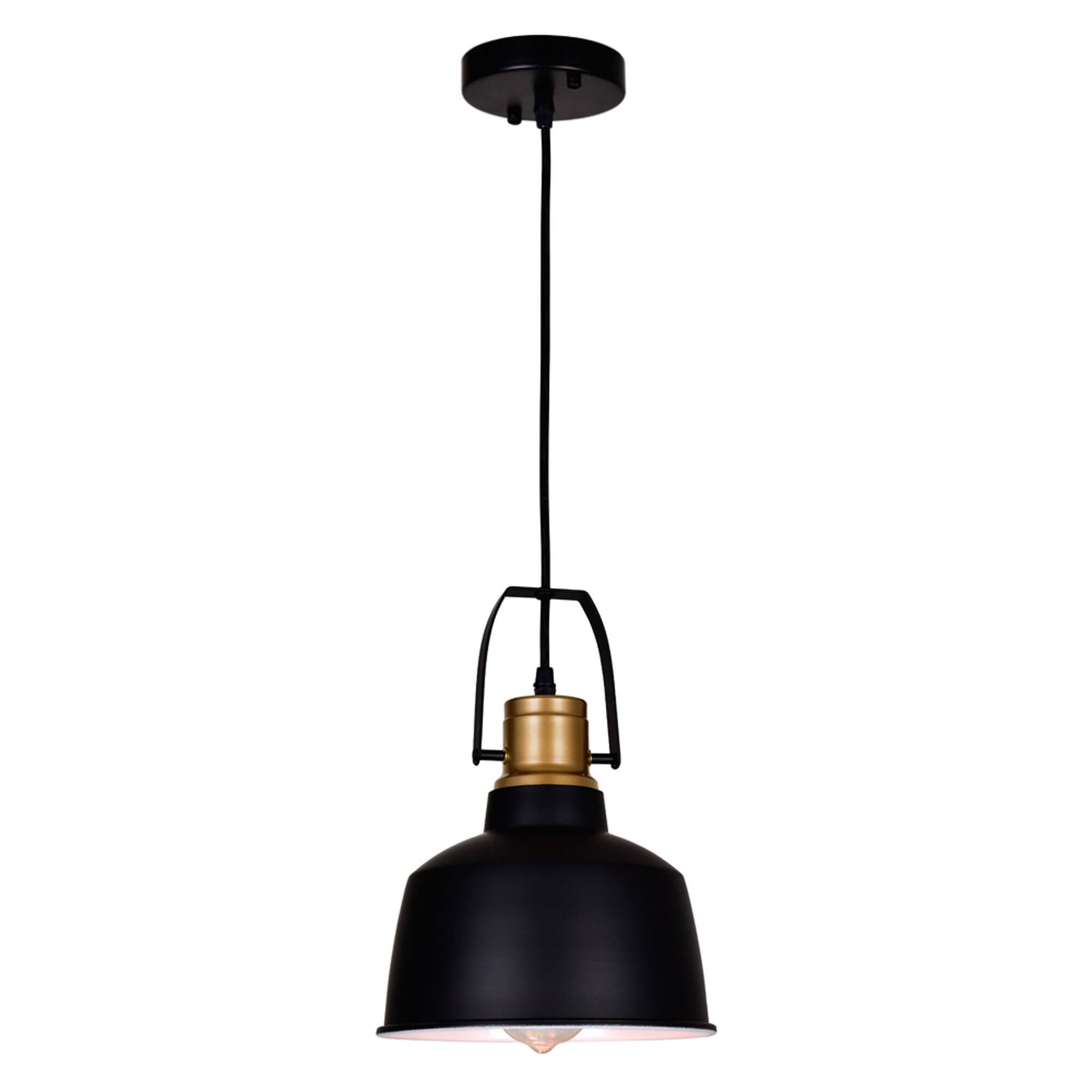 Front. CWI Lighting - Elisa 1 Light Down Pendant With Black Finish - Black.