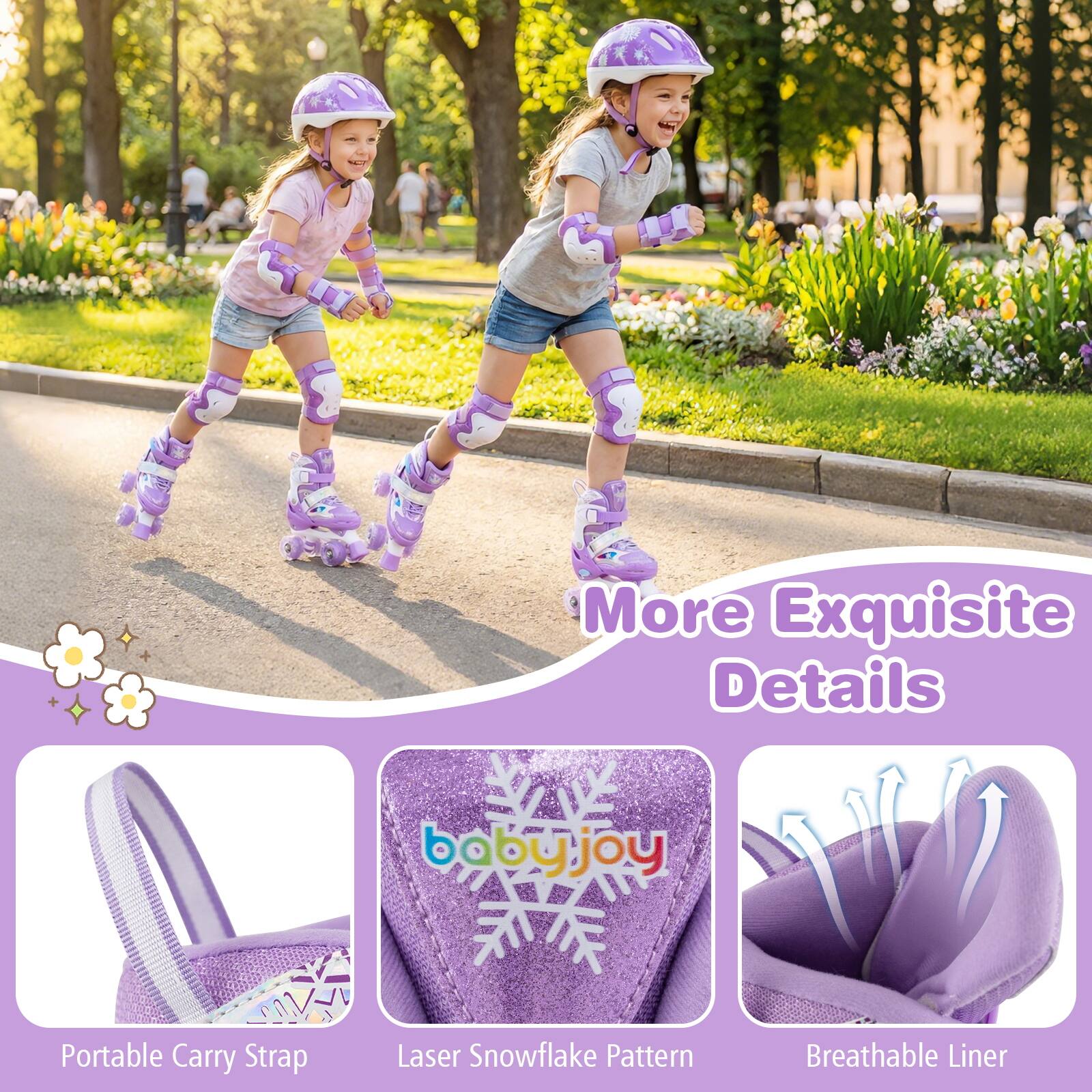 2 More Exquisite Details  
baby.joy Portable Carry Strap Laser Snowflake Pattern Breathable Liner