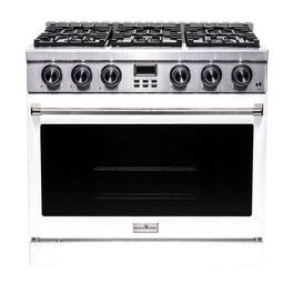 Magic Chef - 36" Gas Range + White Door - White