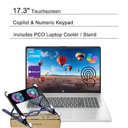 HP - 17.3" Touchscreen Laptop – Intel Core i3 (8-Cores) with 8GB RAM - 512GB SSD - Copilot & Privacy Shutter & Numeric KP - Silver