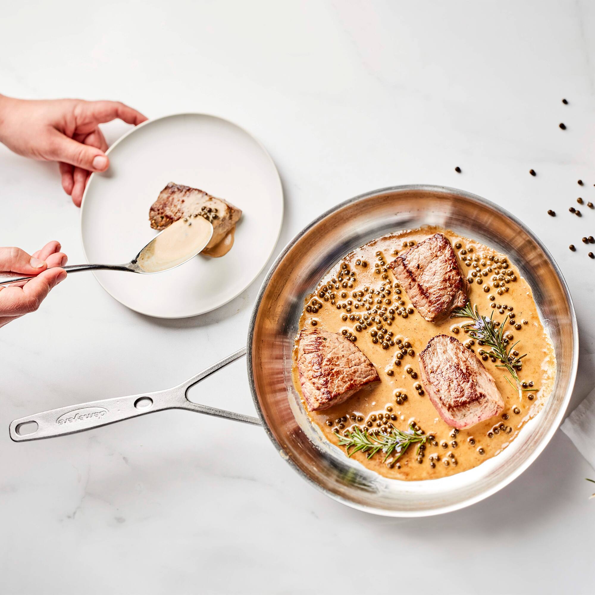 Alt View 5. Demeyere - Demeyere Industry 5-Ply 8-inch Stainless Steel Fry Pan - Stainless Steel.