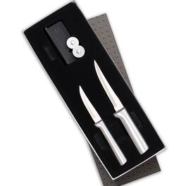 Rada - 2 Piece Paring Knife Set with Sharpener and Gift Box, Handles - Silver