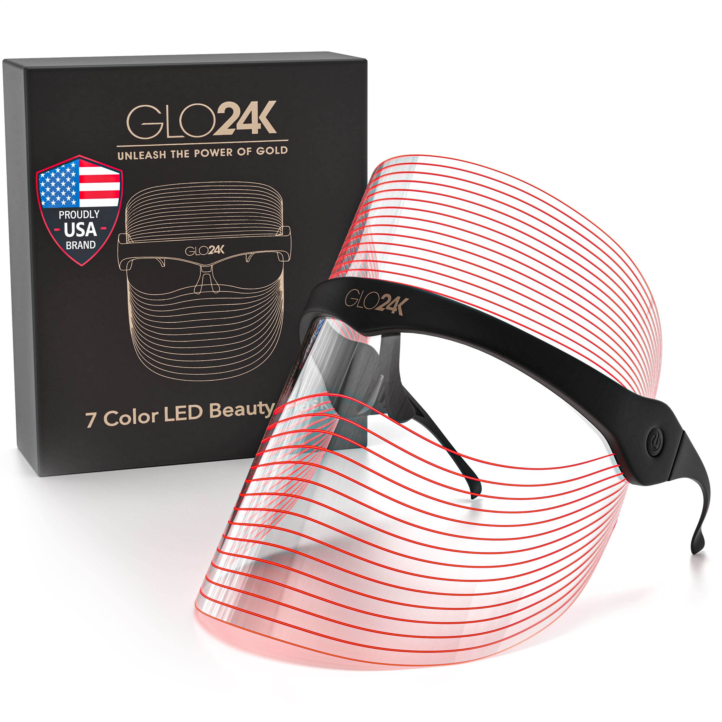 GLO24K  
UNLEASH THE POWER OF GOLD  
PROUDLY USA BRAND  
GLO24K  
7 Color LED Beauty