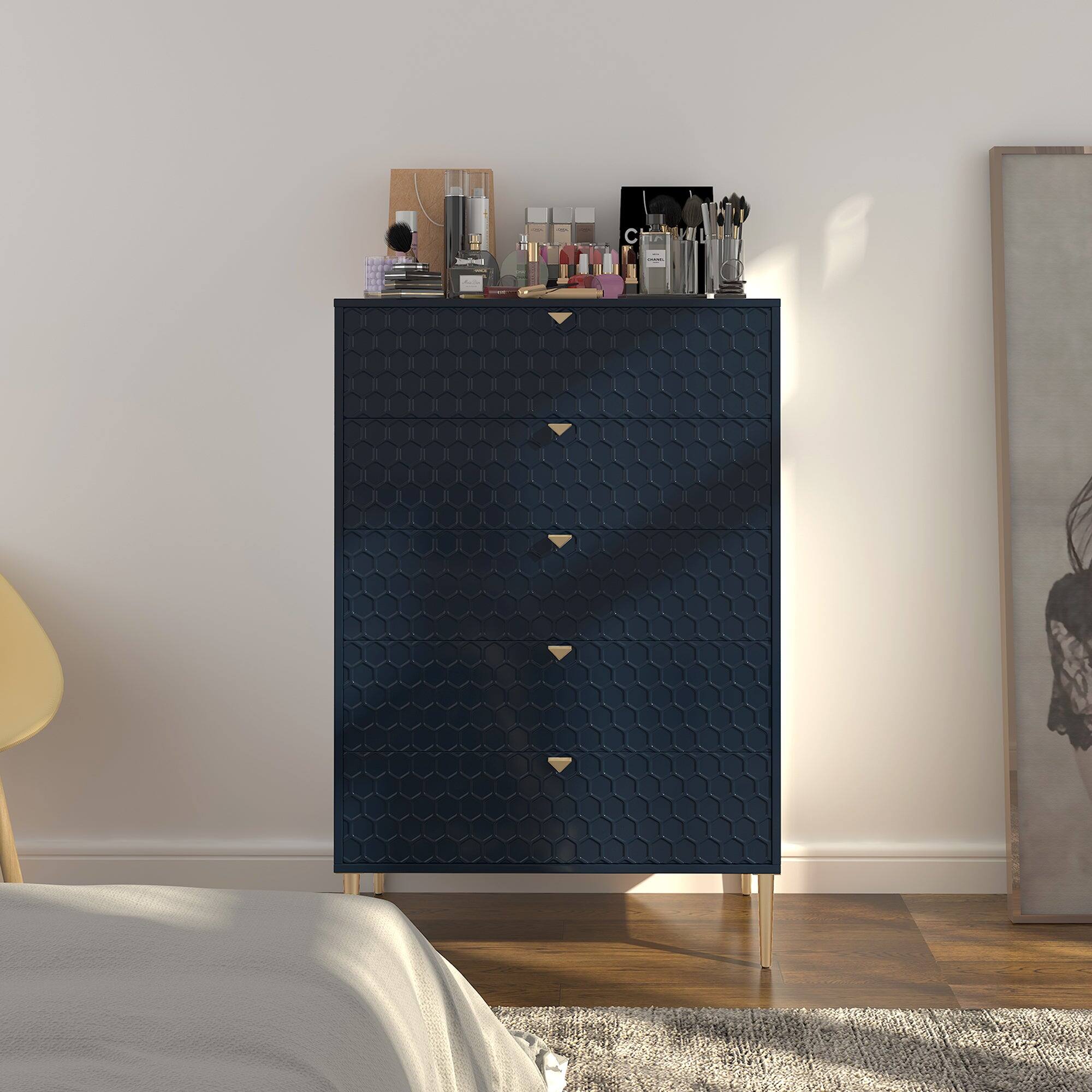 Alt View 8. Boyel Living - Blue Accent Storage Cabinet with 5-Drawer Chest - Blue.