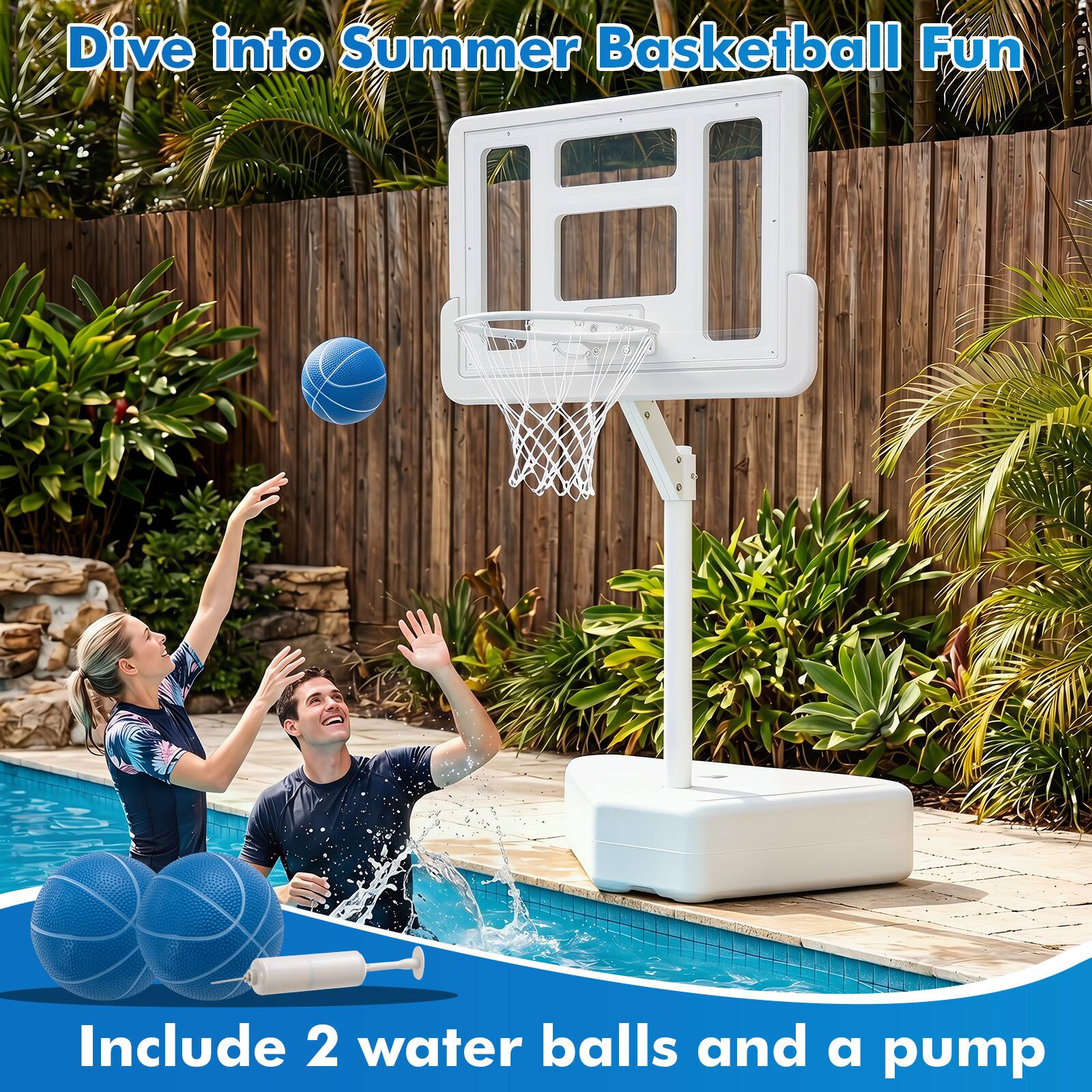Dive into Summer Basketball Fun

Include 2 water balls and a pump