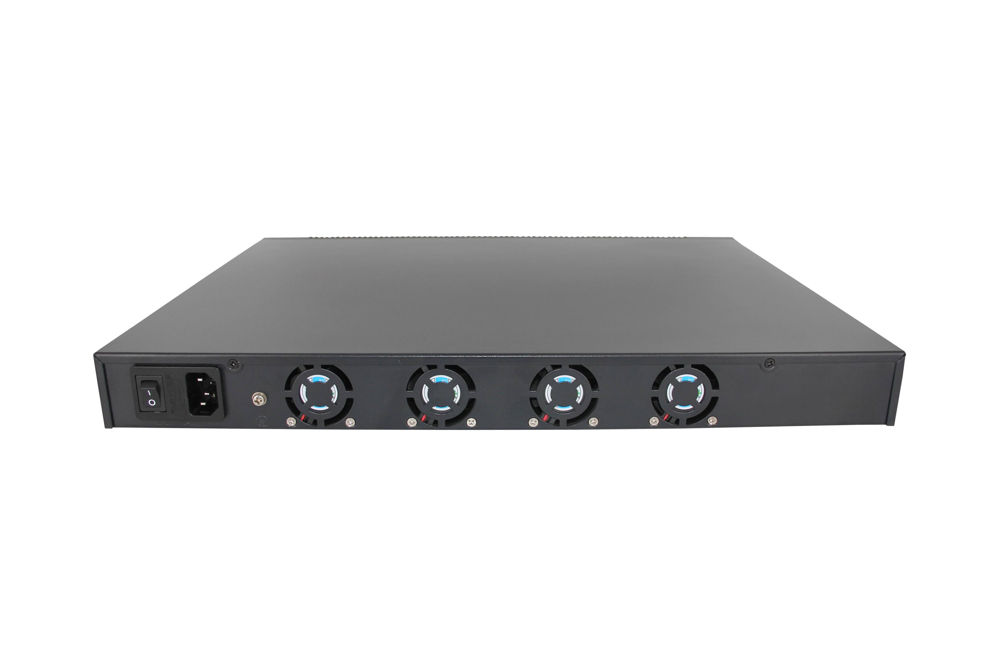 Angle. Orei - ToVi 48-Port Gigabit PoE Switch w/ 6×10G SFP+ Uplink (1U Rackmount) - (NS-1G48) - Gray.