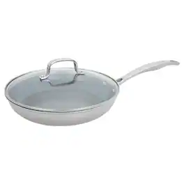 Henckels - Clad H3 10-inch Ceramic Nonstick Fry Pan with Lid - Stainless Steel