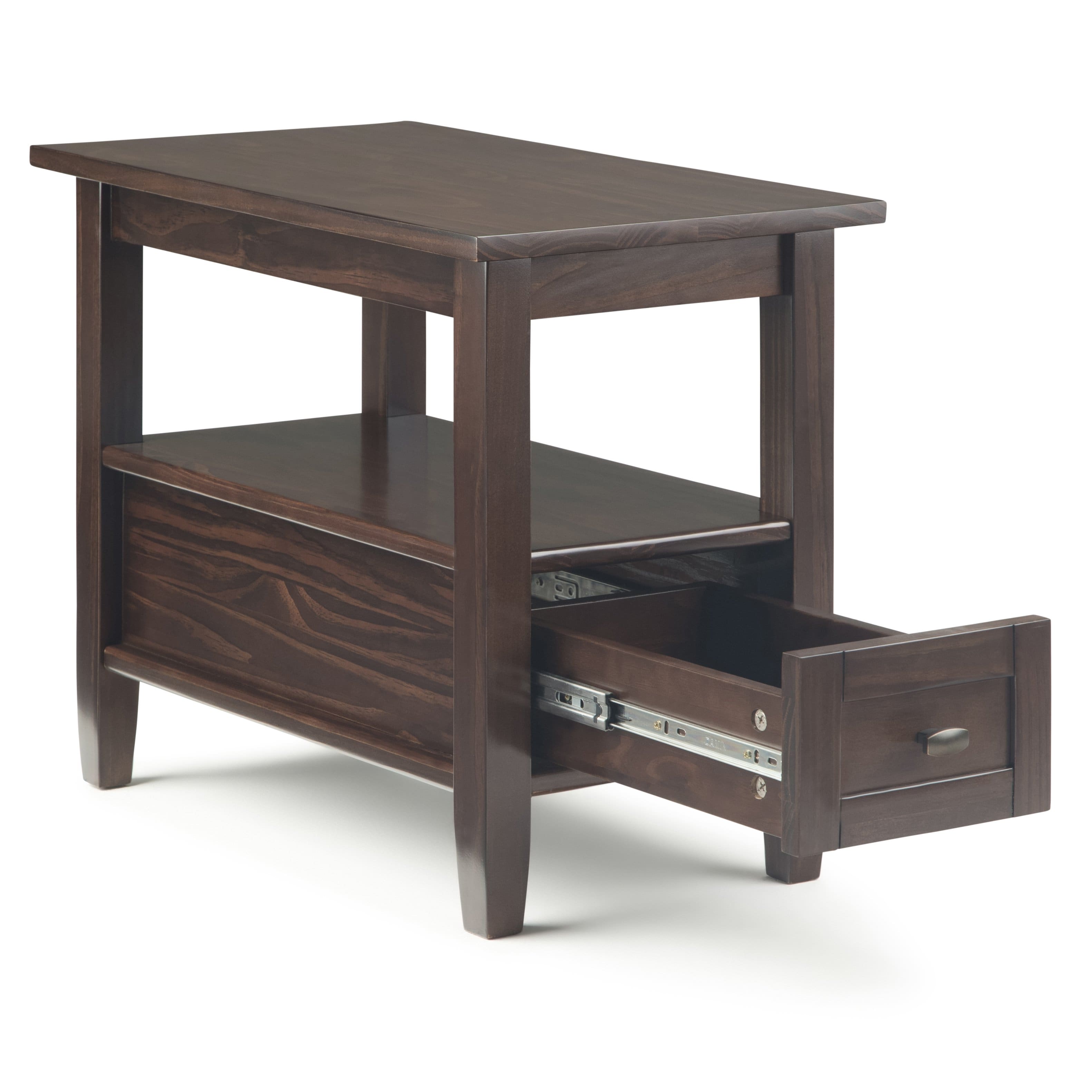 Alt View Zoom 11. Simpli Home - Warm Shaker Narrow Side Table - Tobacco Brown.