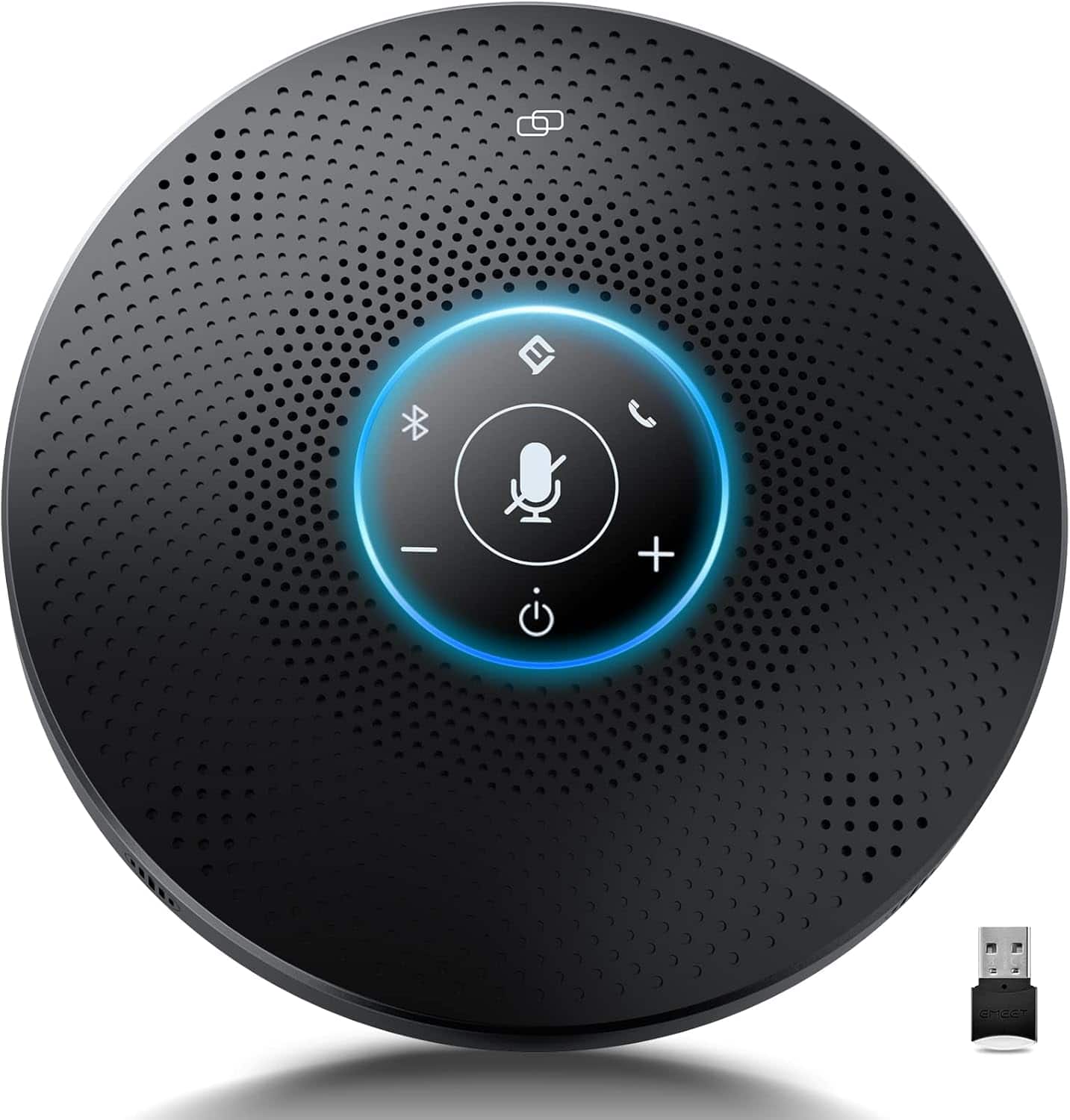 Bluetooth Speakerphone - eMeet M2 Max Professional Conference Speaker and 4 Directional Mics for up to 15 People Busines - Black