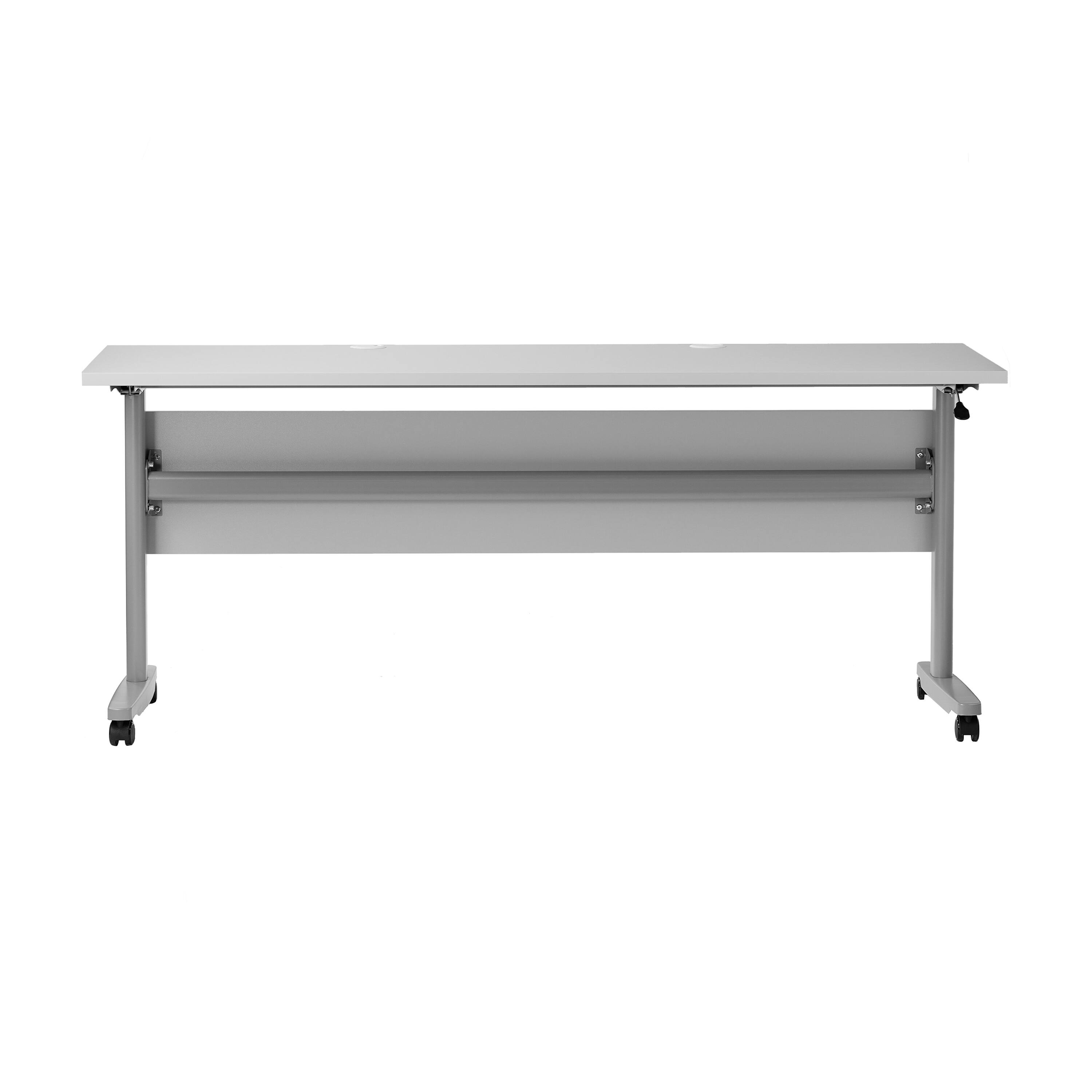 Alt View 7. Emma + Oliver - Hahn Heavy-Duty Flip Top Training Table with Nesting Design, Privacy Panel, T-Legs, Tabletop, Metal Frame - Gray Top/Gray Frame.